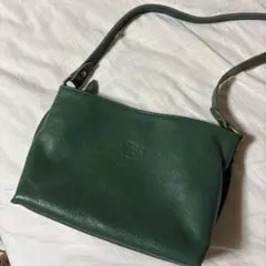 IL BISONTE 本革 レザー ショルダーバッグ グリーン - メルカリ
