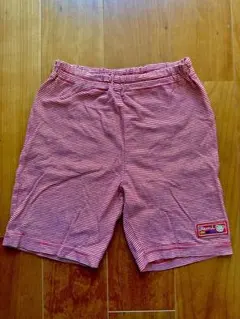 Familiar赤と白ストライプ ハーフパンツ 100cm