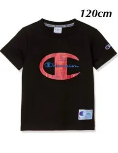 新品14502チャンピオン120cm黒ブラックビックロゴ半袖Tシャツ男女兼用