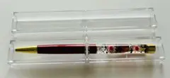 ボールペン　フラワーハーバリウム　ワインレッド