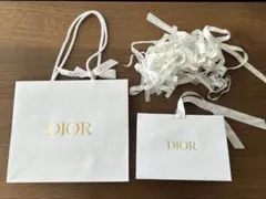 Dior ショッパー 紙袋 2枚 緩衝材 リボン付き