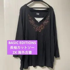 【BASIC EDITIONS】 レディース長袖カットソー　大きいサイズ