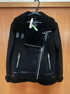 ZARA ザラ フェイクムートン ライダースS