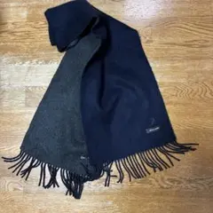 カシミヤ 100％ ピエールカルダン　ネイビー　グレー　リバーシブル