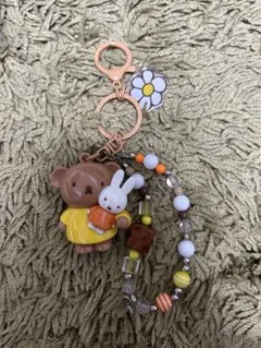 ミッフィー キーホルダー ビーズ バッグチャーム 可愛い 韓国