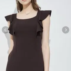 ラッフルスリーブマーメイド総針ニットワンピース ニットワンピMERCURYDUO