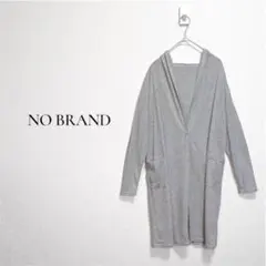 フード付きロングカーディガン　薄手　冷房対策　ポケット　シンプル　グレー　M-Lのサムネイル