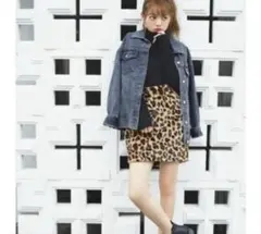 未使用　レオパード柄スカート　ファーミニスカート