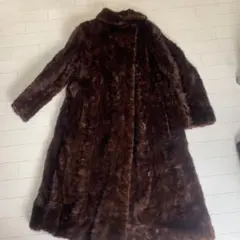 訳ありPUB スウェーデン製 ブラウン毛皮コートロング