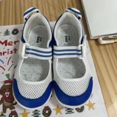 IFME 上履き 18.5cm ホワイト/ブルー メッシュ