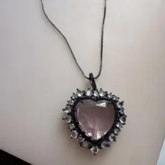 ❤*︎様 ハート型ピンククリスタルネックレス