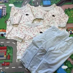 UNIQLO ユニクロ　ベビー パジャマ 3点セット 魚柄 ブルー　スイミー