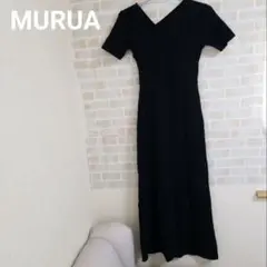 新品タグ付き　MURUA アシメネックバックオープンワンピース　ブラック