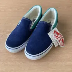 新品　VANSスエード生地のスリッポン23.5 グリーン