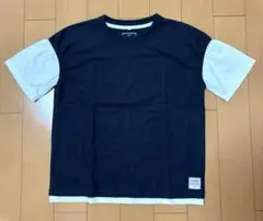 ikka キッズ Tシャツ ネイビー/ホワイト