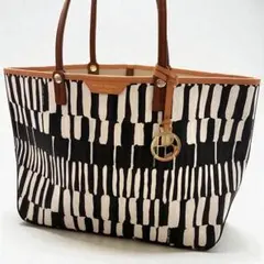 Henri Bendel トートバッグ ストライプ ロゴチャーム