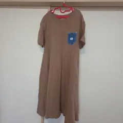 Lee デニムポケット 半袖ワンピース ブラウン