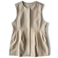 グリーンレーベルリラクシング ダブルクロス ペプラム ジレ ベージュ