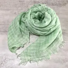 新品 グリーン 緑 チェック柄 大判 春 夏 正方形 ストール