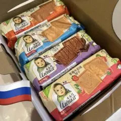 ロシア軍レーションアリョンカチョコ、蜂蜜、ミルク、イチゴ焼クッキー4個X190g