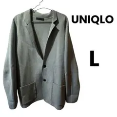 UNIQLO ユニクロ ニットジャケット カーディガン L グレー メンズ 長袖