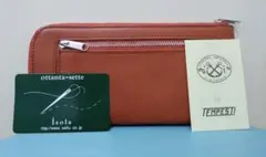 未使用 アイソラ isola 財布 本革 オレンジ ベジタブルタンニン 薄型 Lのサムネイル