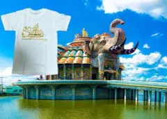 プラクルアン ワットバーンライ寺　Tシャツ　タイ語　象M