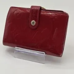 LOUIS VUITTON ヴェルニ 二つ折り財布 がま口 レッド ヴィエノワ