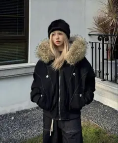 「タイムセール」No11 コートファー付き　黒