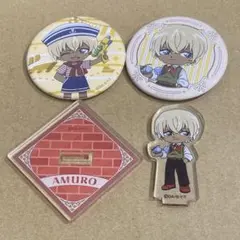 コナンカフェ 安室透 レトロ 缶バッジ ミニアクリルスタンド アクスタ