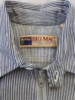 ビンテージ 90's BIG MAC ヒッコリー ハーフジップ ワークシャツ