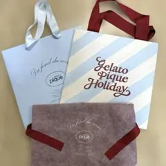gelato pique ショップ袋×2、巾着×1 バラ売り可能