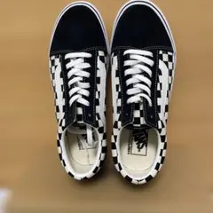 新品未使用　Vans チェック柄スニーカー 黒/白