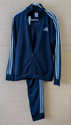 adidas トラックスーツ（ジャージ ）上下セット 黒紺 L