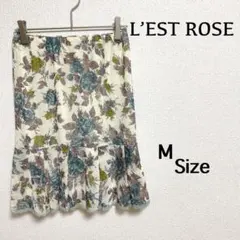 『レストローズ』（M）＊膝丈スカート＊花柄＊ボタニカル＊綺麗め＊おしゃれ