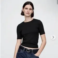 GAP モダンクルーネックTシャツ S ブラック 半袖