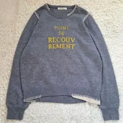 ブランバスク 定価2.1万 HAND ブランケット ステッチ ニット ロゴ刺繍