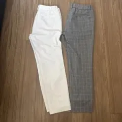値下！プラステ　ウォームリザーブ　スティックパンツ　XL 白とグレーのチェック
