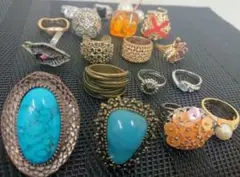 B ターコイズ リング 指輪 セット まとめ売り ストーン 天然石推測