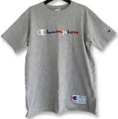 Champion チャンピオン スクリプトロゴ Tシャツ グレー L 美品 半袖