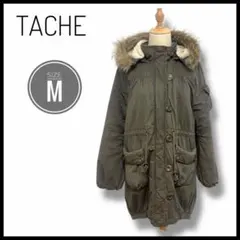 オリーブグリーン モッズコート ファー付き