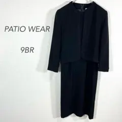 パティオウェア/ブラックフォーマル/ワンピーススーツ/黒/レース装飾/礼服