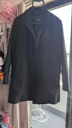 COMME CA ISM ブラック トレンチコート S