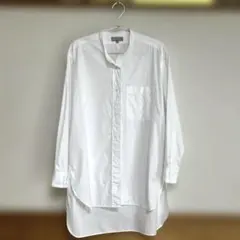 美品 マーガレットハウエル バンドカラー コットンシャツ ゆったり