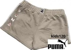 PUMA ベージュ キッズハーフパンツ メッシュサイド　キッズ120