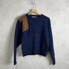 ラルフローレン ウールニット USA古着 ネイビー Mサイズ vintage