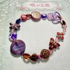 手作りチェコビーズストラップ 紫 ピンク✴︎燕✴︎太陽✴︎蝶々✴︎薔薇花✴︎コーヒー豆など