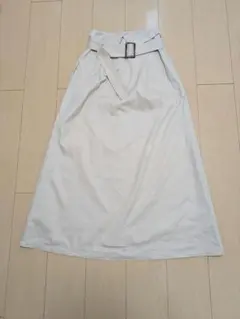 ベルト付き ロングスカート ベージュ