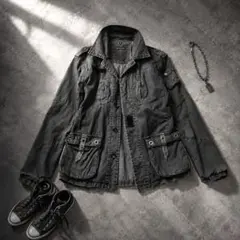 00s archive gimmick military jacket Y2K - メルカリ