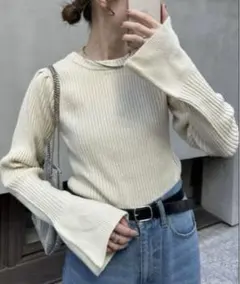 フレアスリーブリブニット　CIAOPANIC TYPY ホワイト